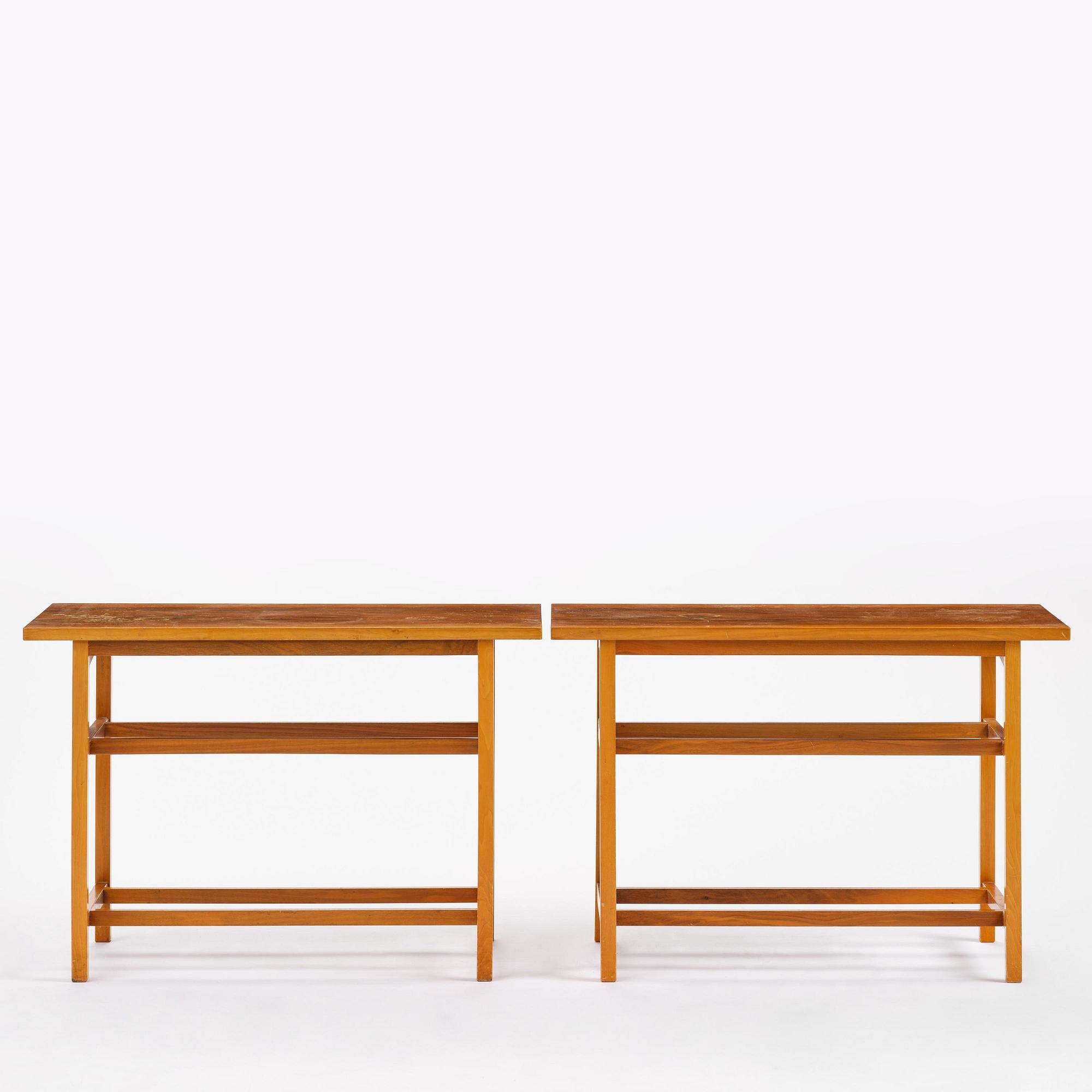 Josef Frank, a pair of side tables, model B 2184, Firma Svenskt Tenn, Sweden, mid-20th century.