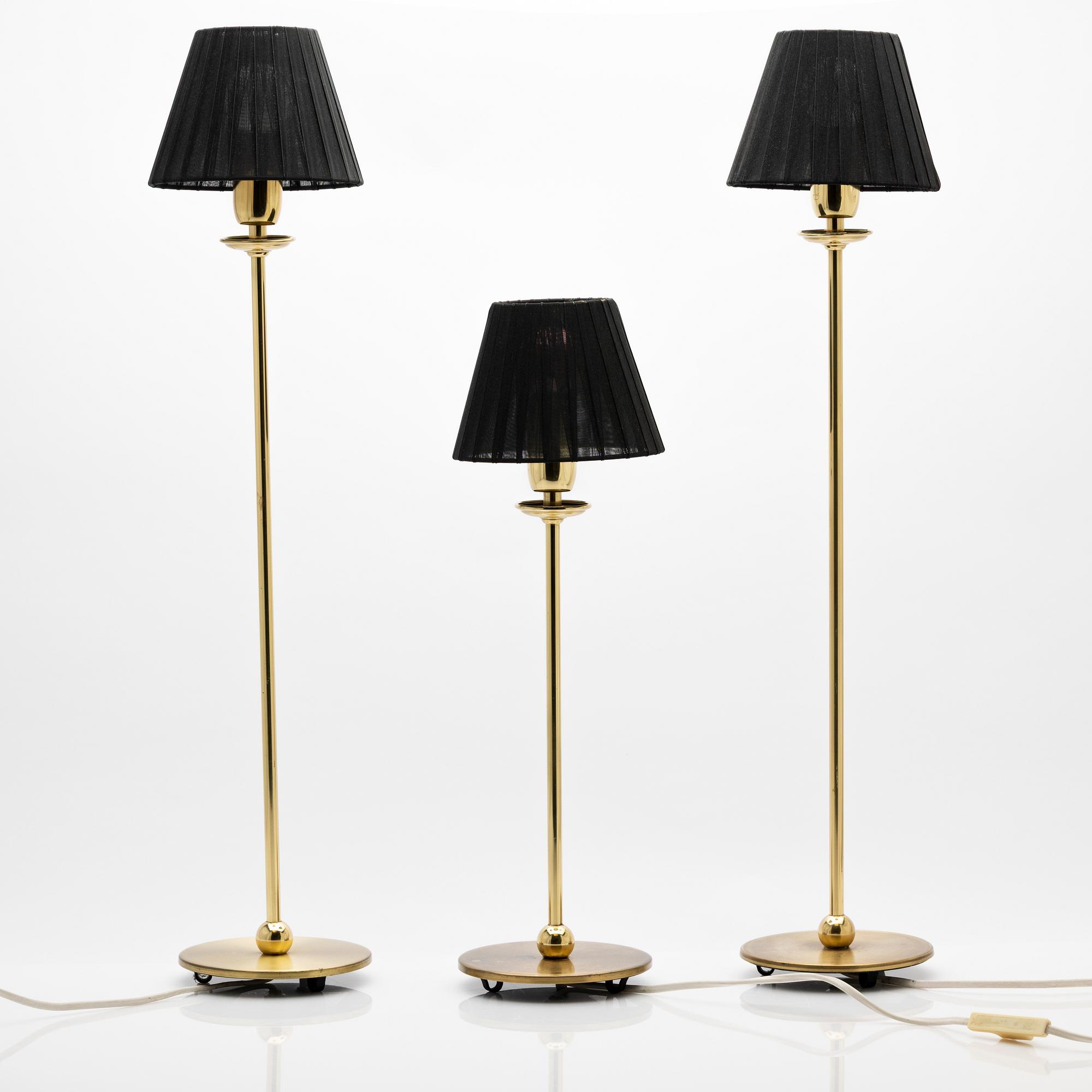 Table lamps, 3 pcs, Tyringe Konsthantverk AB, circa 2000.
