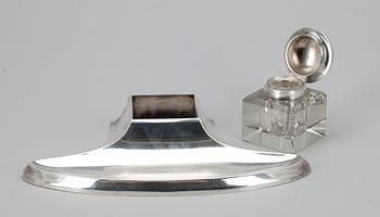 SKRIVSTÄLL, silver samt glas, Gösta Helenius, Åbo 1928.