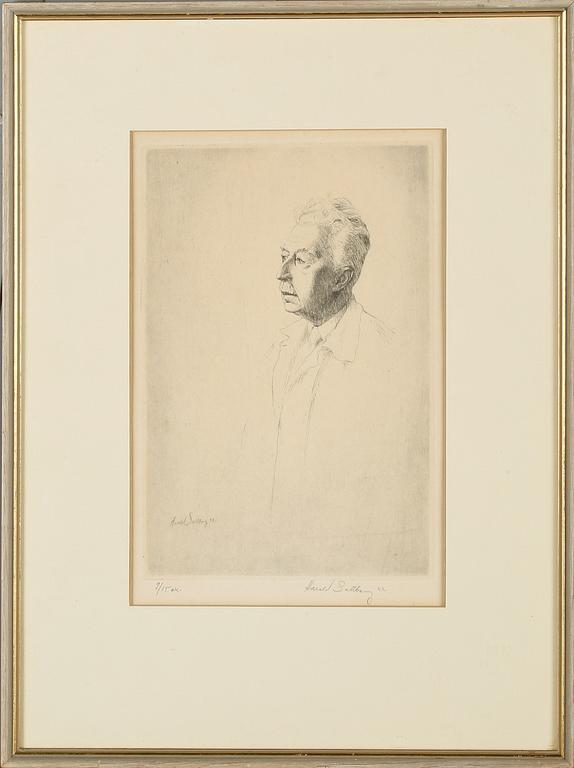 HARALD SALLBERG, etsning, signerad, daterad 42 och numrerad 9/15.
