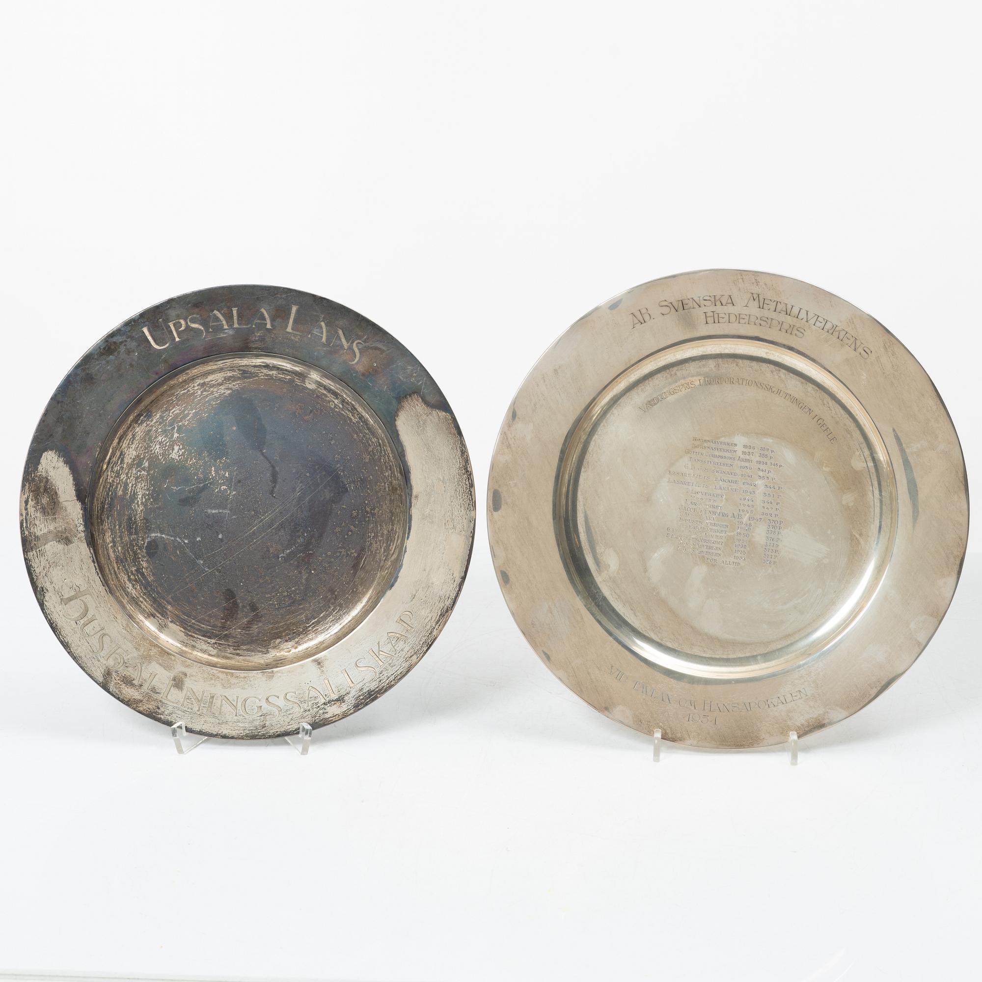 Ten Swedish silver dishes, including mark of KG Markström, Uppsala 1916.