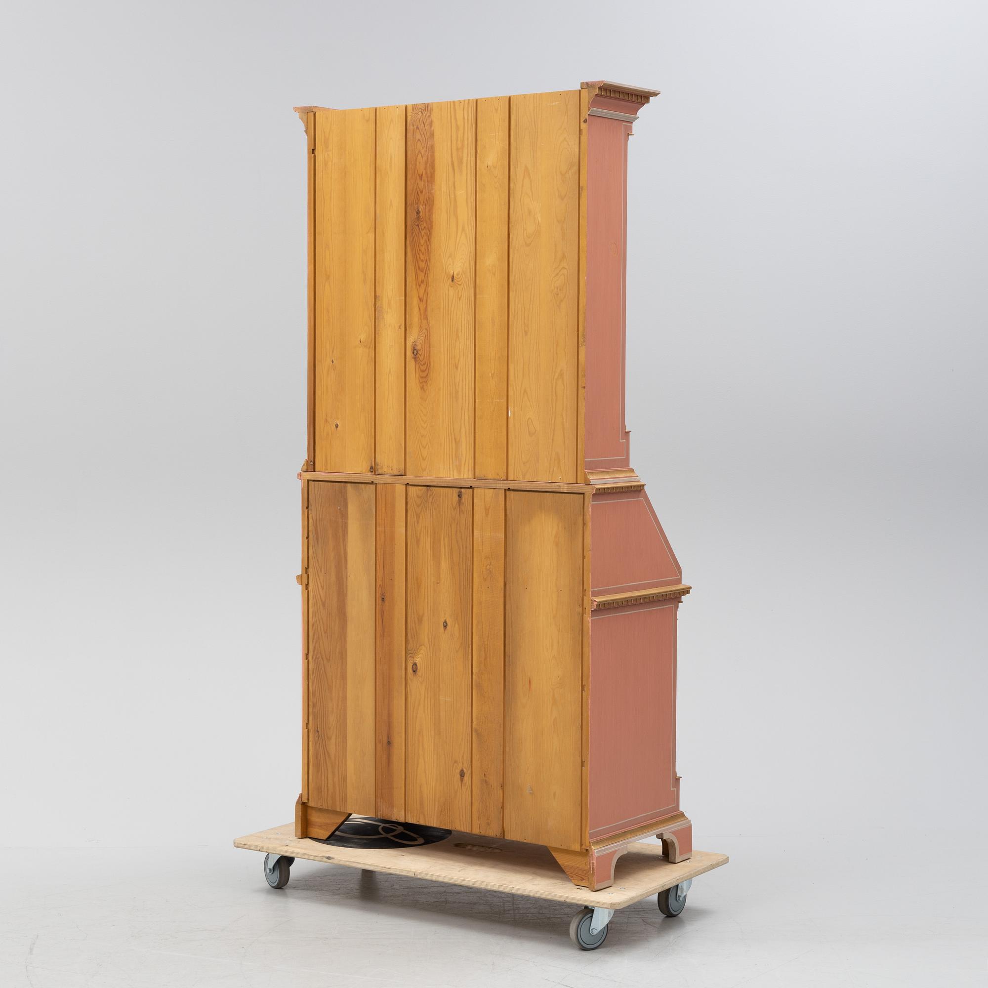 A Gustavian style writing cabinet, end of the 20th Century.