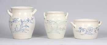 KRUS, 3 st, flintgods/stenmassa, Göteborg & Rörstrand.