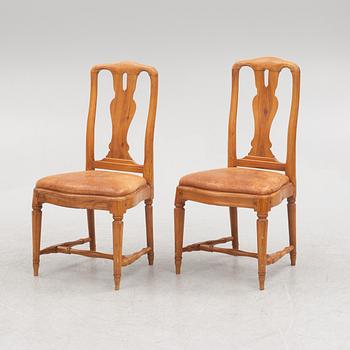 A pair of Swedish transitional chairs, Stockholm, later part 18th century.