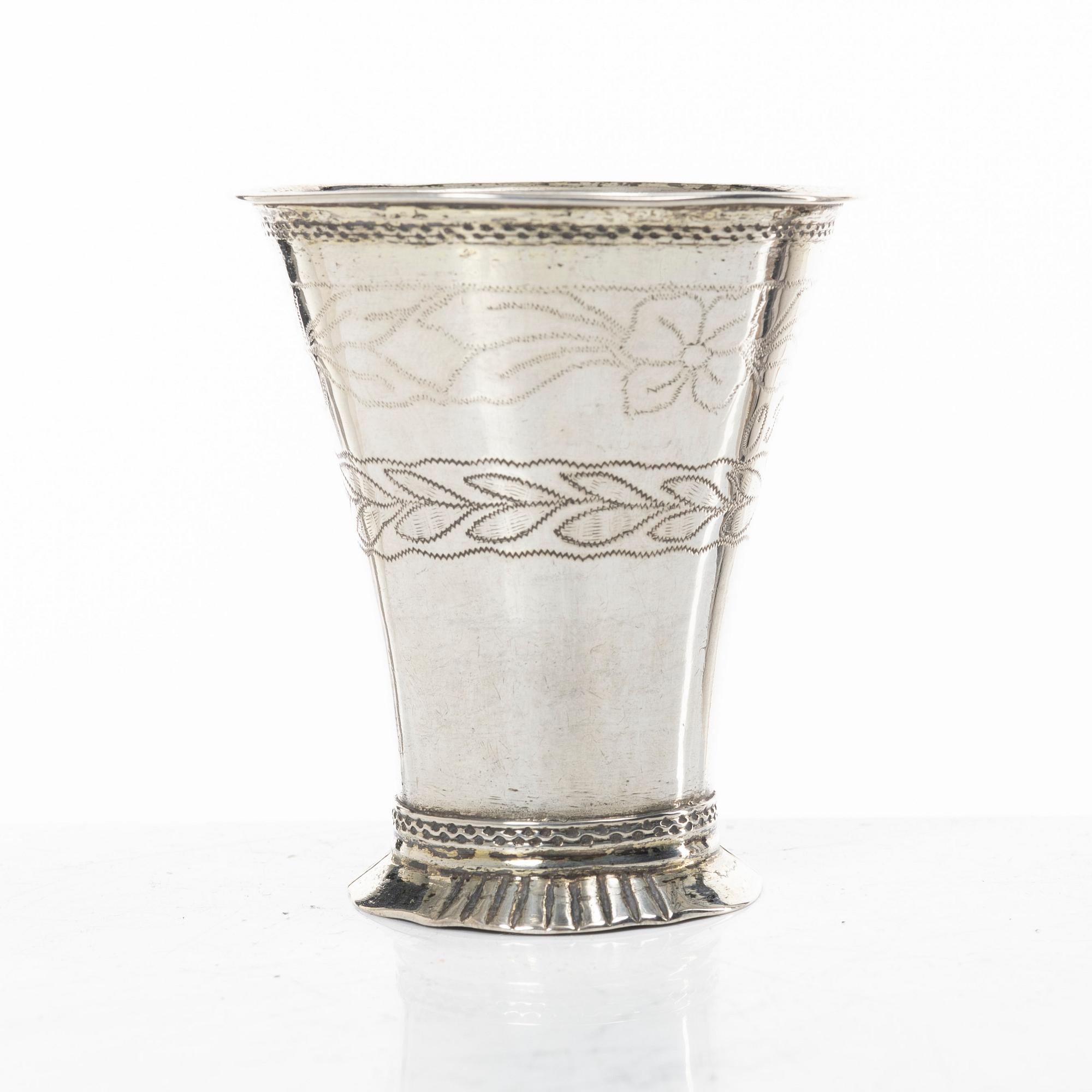 A Swedish silver beaker, mark of Johan Leffler, Falun 1777.
