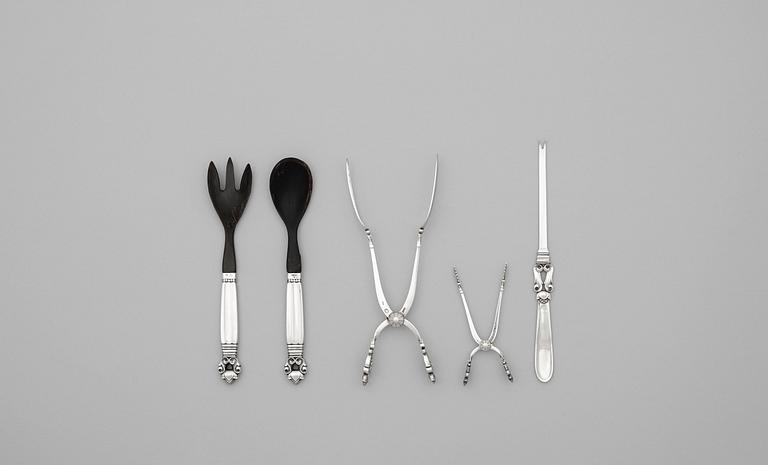 JOHAN ROHDE, bestickuppsättning, 112 delar, "Konge/Acorn", Georg Jensen, Köpenhamn, ca 1915-77.