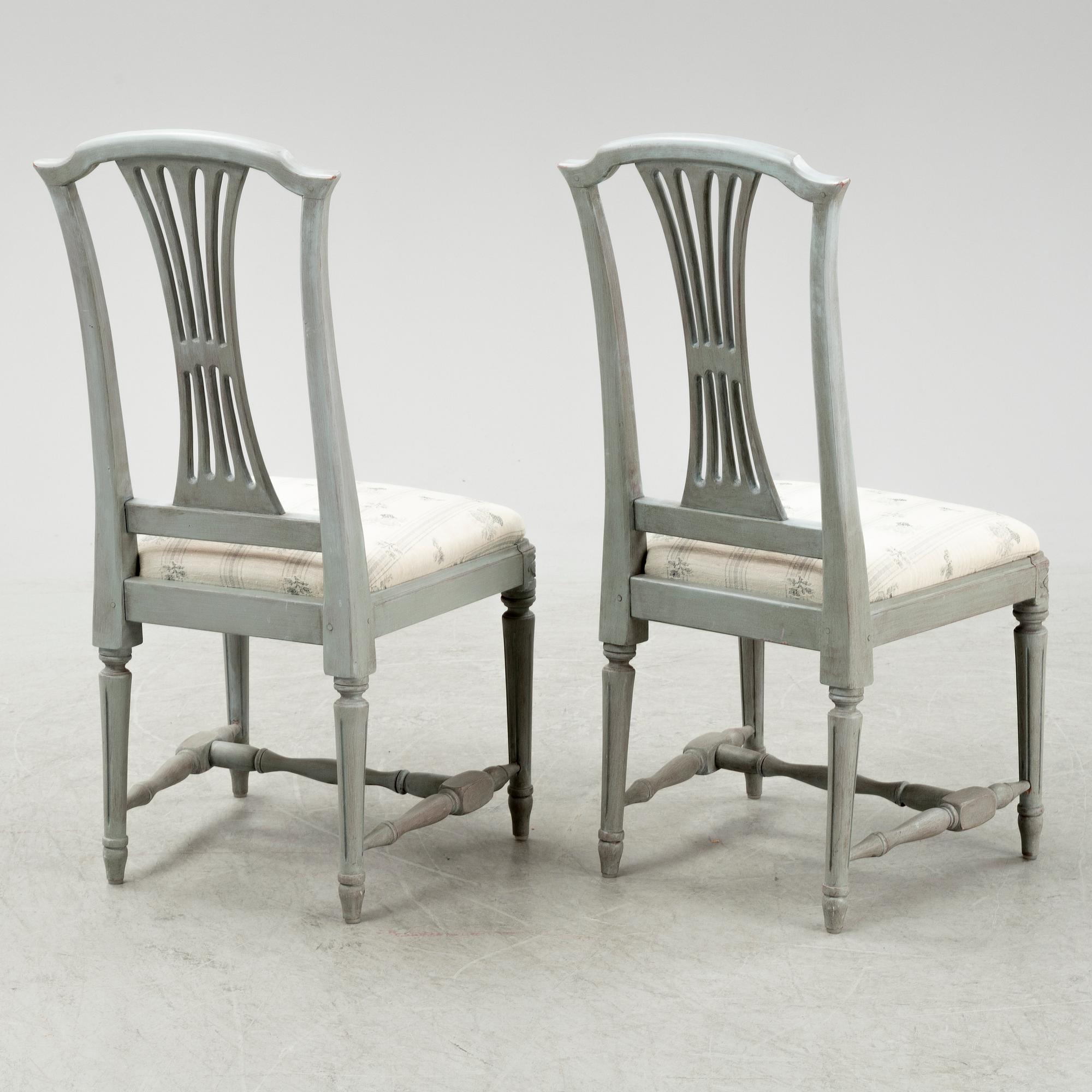 Stolar, 12 st, gustaviansk stil, 1900-tal.