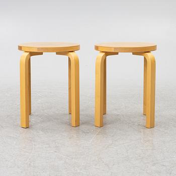 Alvar Aalto, a pair of model E60 stools, Artek, Finland.