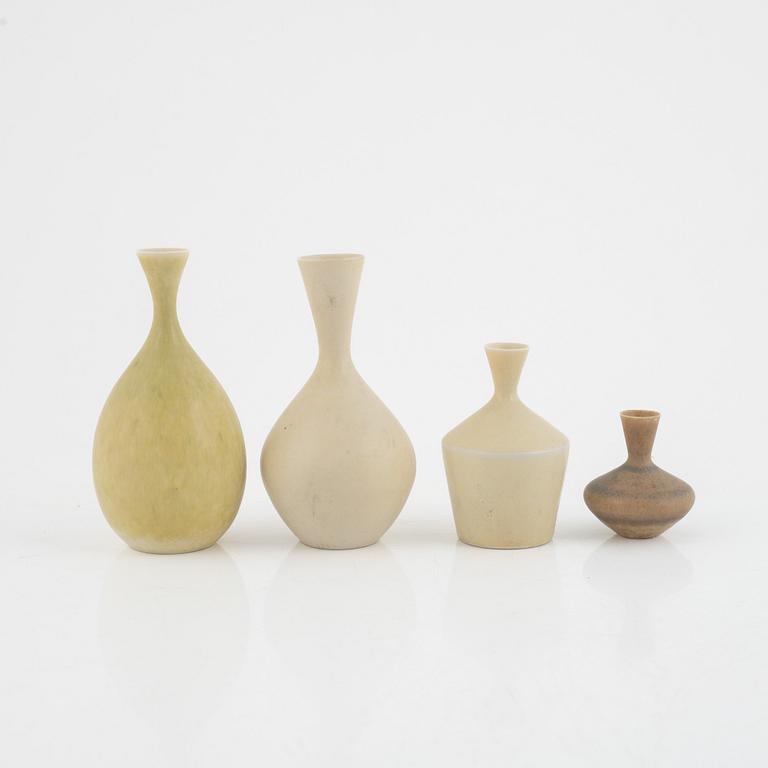 Sven Wejsfelt, four stoneware vases and two bowls, Gustavsbergs Studio, Sweden, 1980-84.