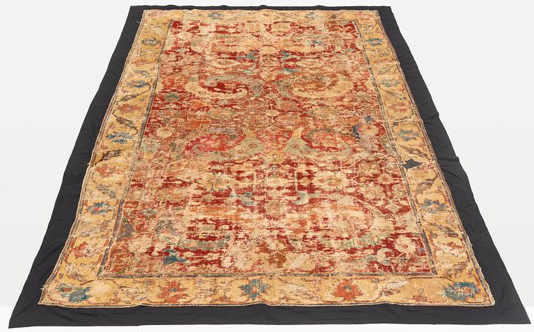 Matta, antik, Nordöst persisk "Blossom and sickle", Safavid dynastin, ca 311 x 156 cm, 1600-tal.