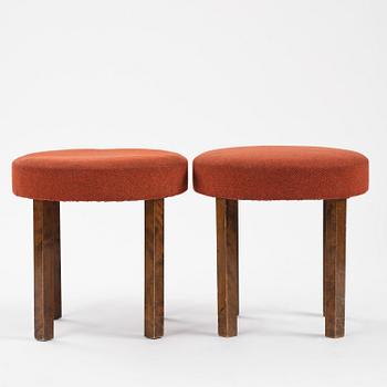Axel Einar Hjorth, a set of two "Typenko" stools, Nordiska Kompaniet, Sweden, 1936.