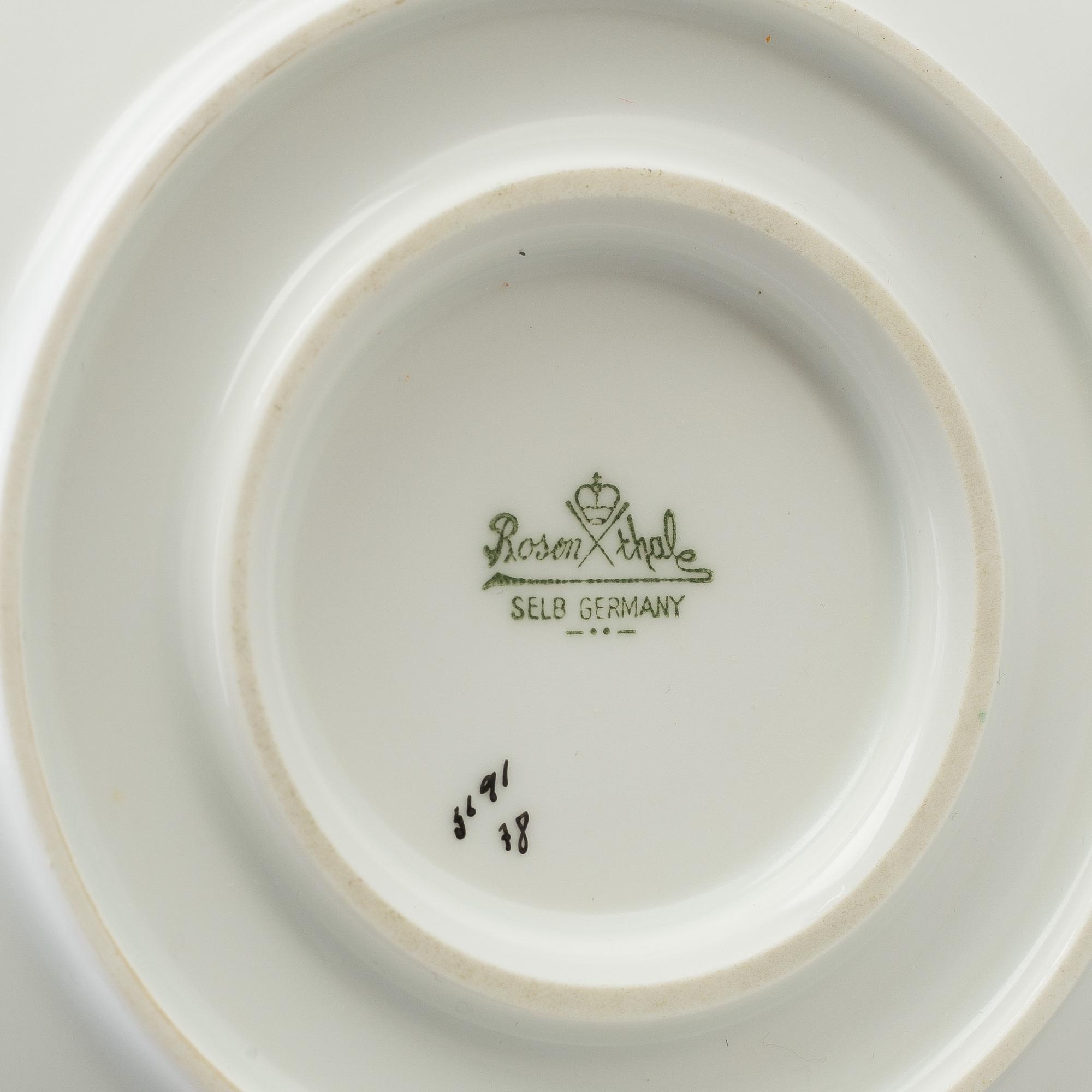 MATSERVIS, 50 delar, porslin, Rosenthal, 1900-talets mitt.