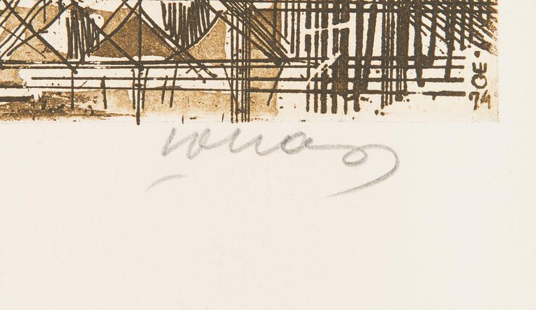 Evald Okas, etching, signed and marked IX.