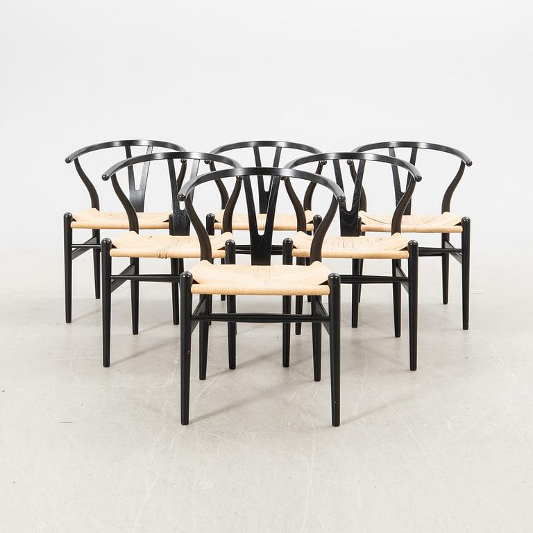 Hans J. Wegner, stolar, 6 st, "Y-stolen" modell CH-24, Carl Hansen & Søn, Danmark. 2000-tal.