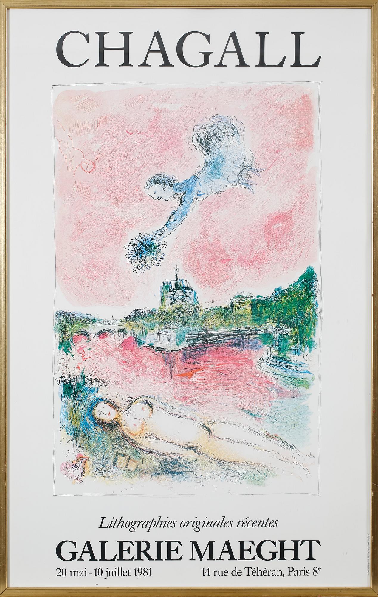MARC CHAGALL, after, poster, Galleri Maeght, 1981.