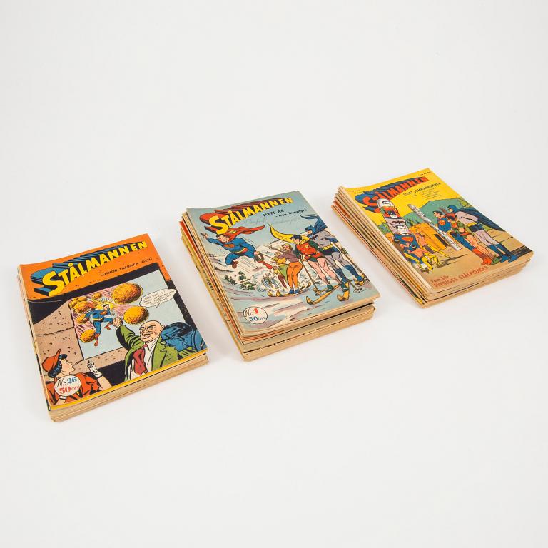 STÅLMANNEN, serietidningar, kompletta årgångar 1950-1953.