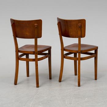 A set of 6 cafe chairs, early 20th Century.