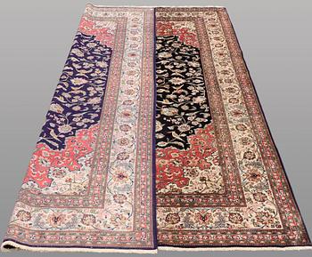 A CARPET, Figural silk Qum, signerad, 300 x 196 cm.
