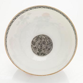 Maljoja, 4 kpl, munankuoriposliinia, Kiina, myöhäinen Qing-dynastia/1900-luku.