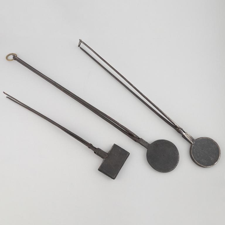 Three wafer irons, Sweden, 18th & 19th century.