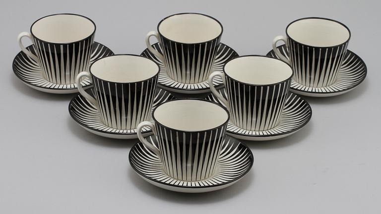 TEKOPPAR, 6 st, "Zebra", Eugen Trost, Upsala-Ekeby Gefle, 1955-1967.