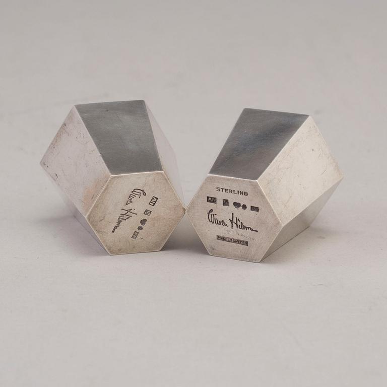 WIWEN NILSSON, Salt och pepparströare, silver och förgyllt silver, Lund 1939-40.