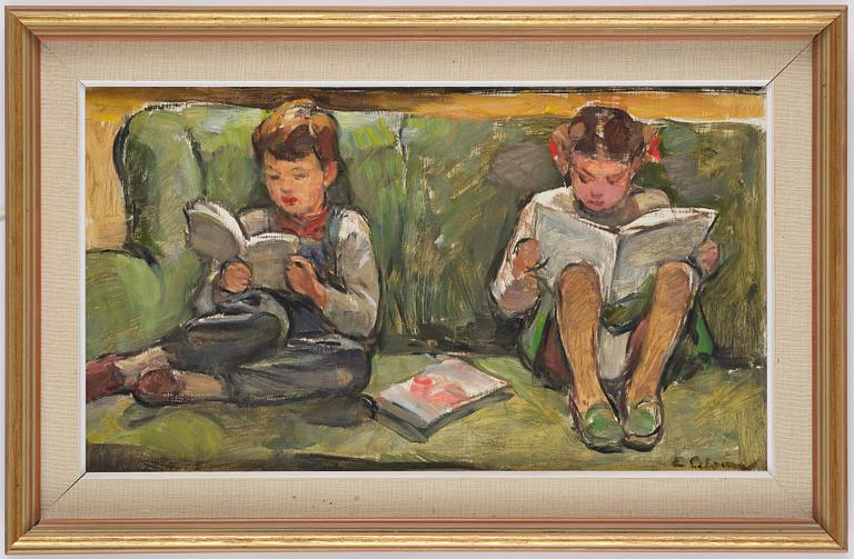 Elsa Backlund Celsing, Translation: "Reading children".