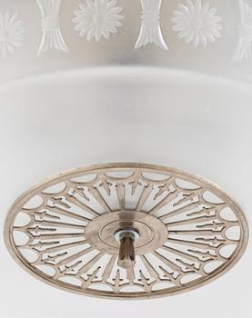 A Simon Gate chandelier, Orrefors ca 1928.