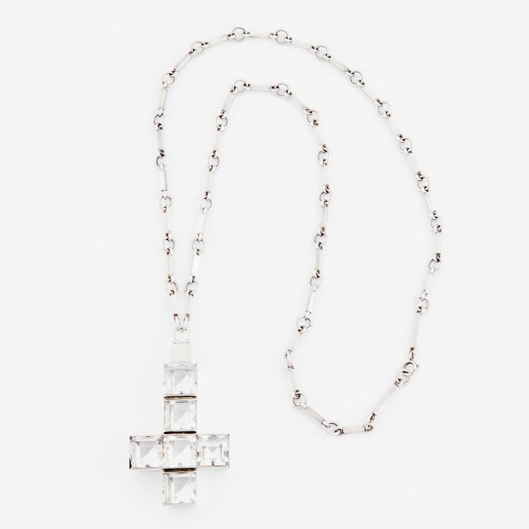 Wiwen Nilsson, a sterlingsilver necklace set with faceted rock crystal, Lund 1938.