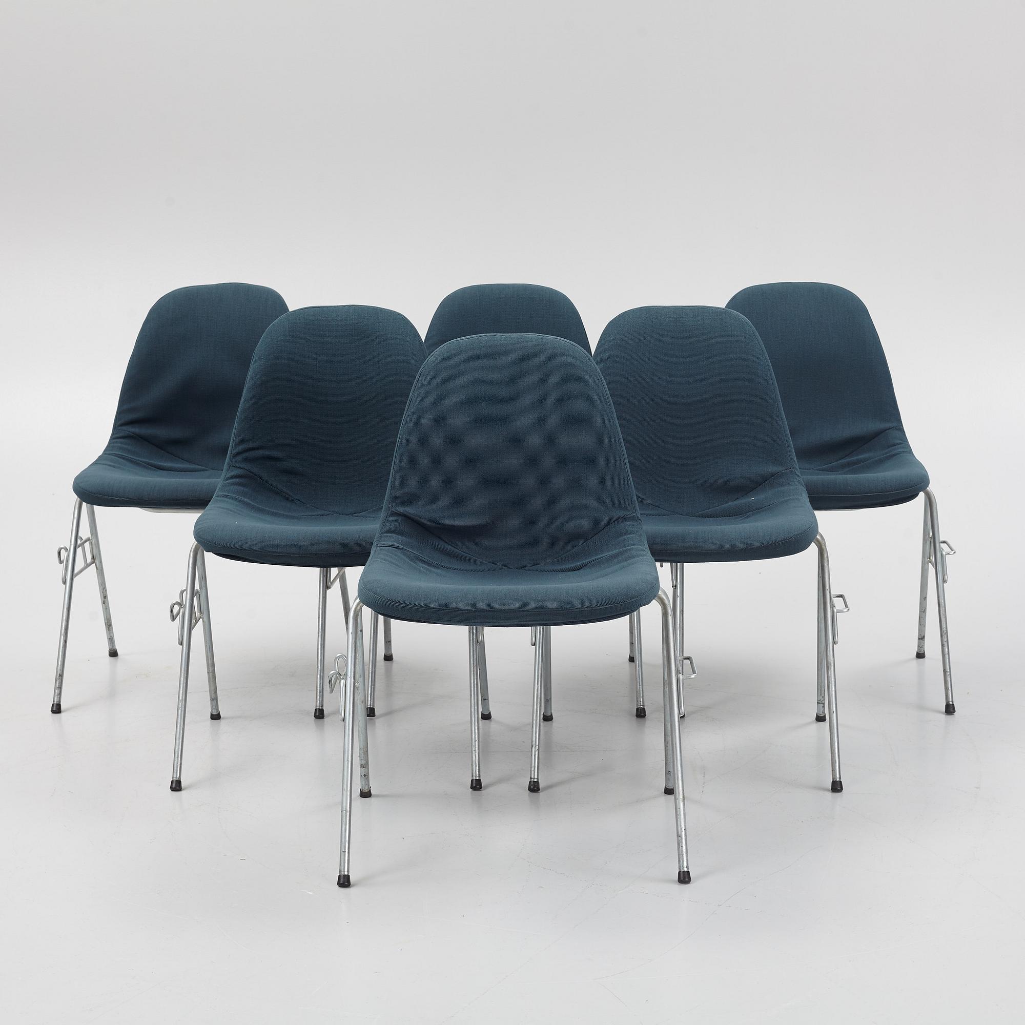 Charles & Ray Eames, stolar, 6 st. "DDS-I",  licenstillverkad av Hille of London Ltd, England, 1960/70-tal.