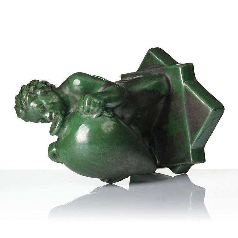 Ivar Johnsson, "Caliban", a glazed ceramic sculpture, Gefle porcelain factory, 1930s.