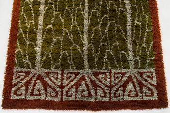 Maria Schwartsberg, ryijy,malli Suomen Käsityön Ystävät. Suunniteltu 1910. Noin 180 x 119 cm.