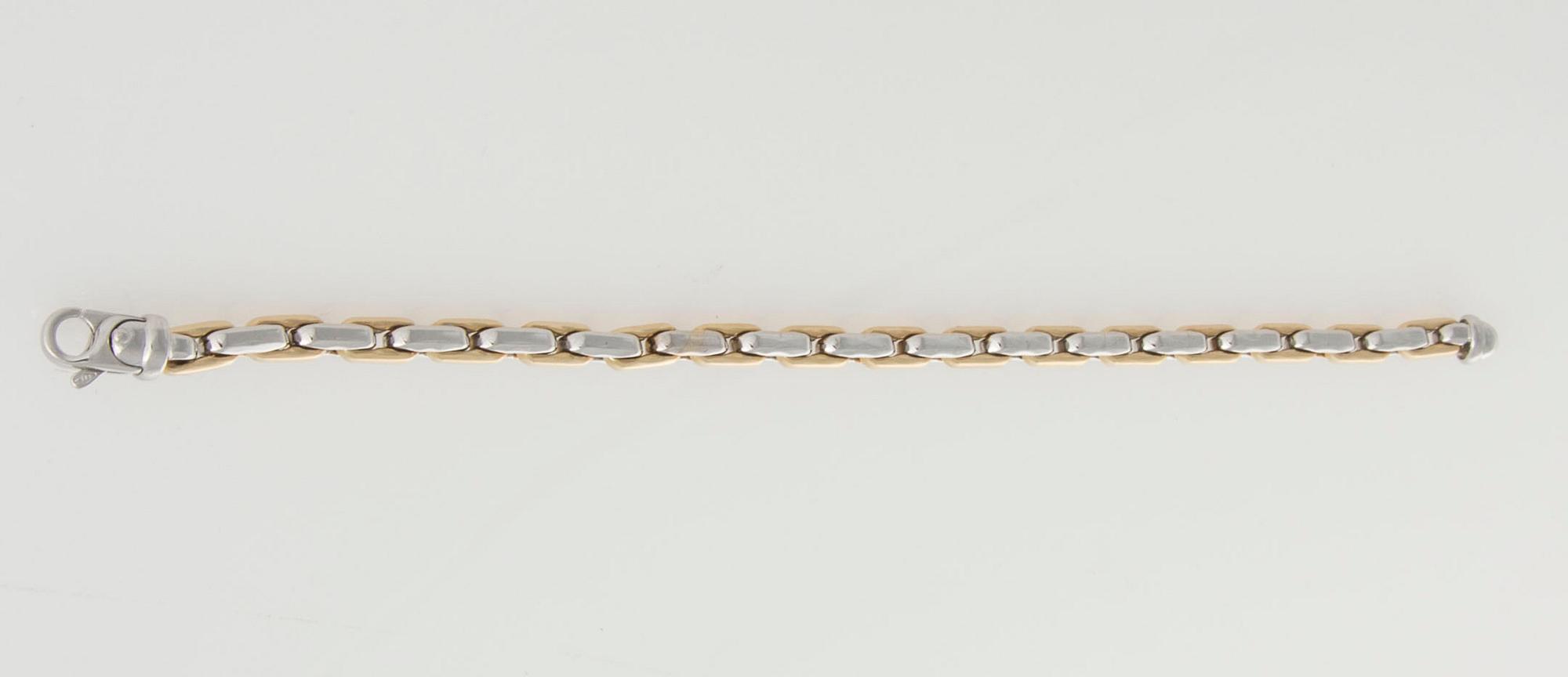 ARMBAND, tvåfärgsguld, 14K guld, Italien. Vikt 14,4 g.