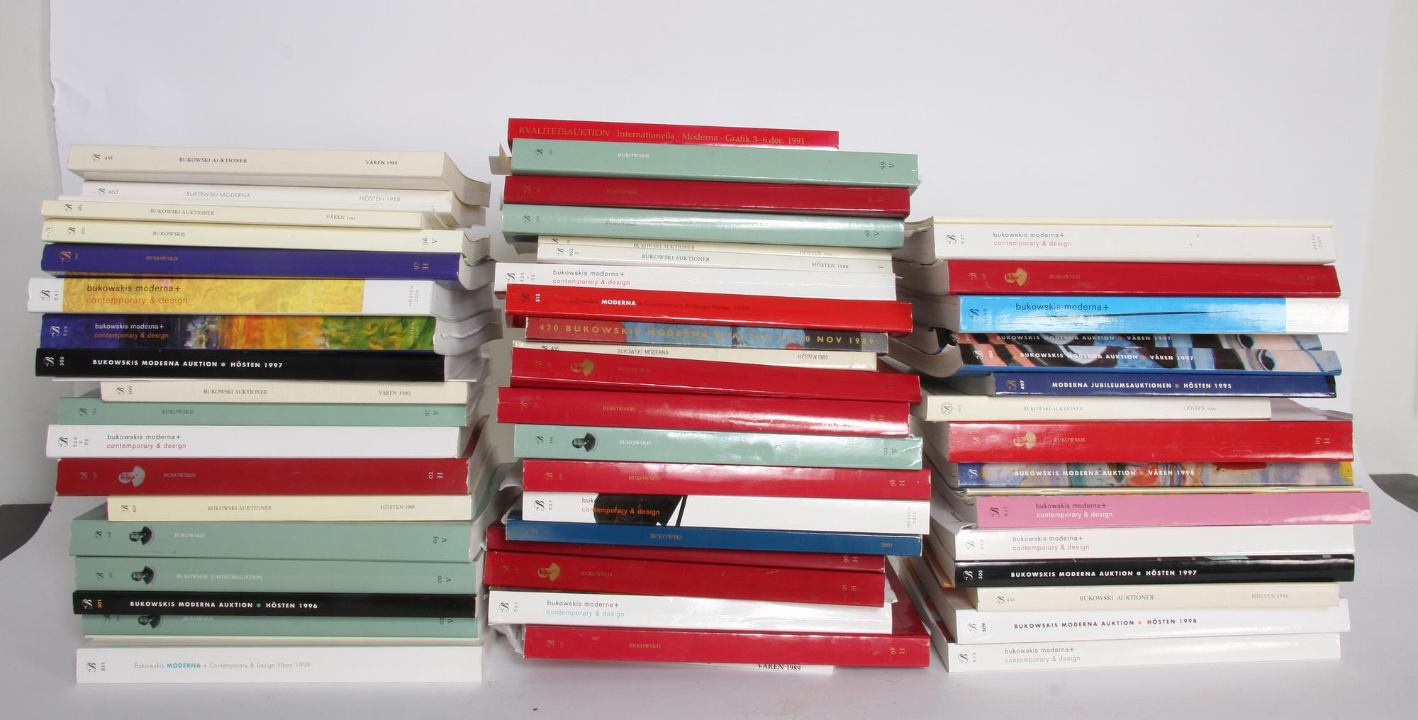 PARTI AUKTIONSKATALOGER, c:a 60 st, Bukowskis, Beijers, Stockholms Auktionsverk m fl.