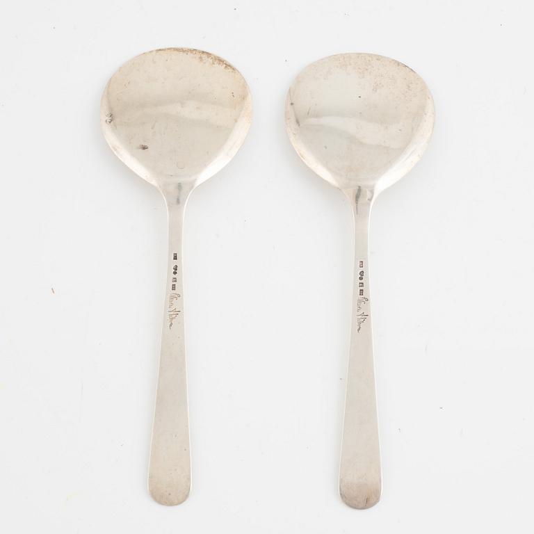 Two Swedish silver serving spoon, mark of Wiwen Nilsson, Lund 1963.