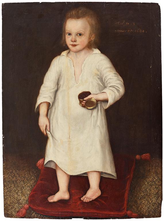 ENGLISH ARTIST, 17Th Century. Young boy with box.