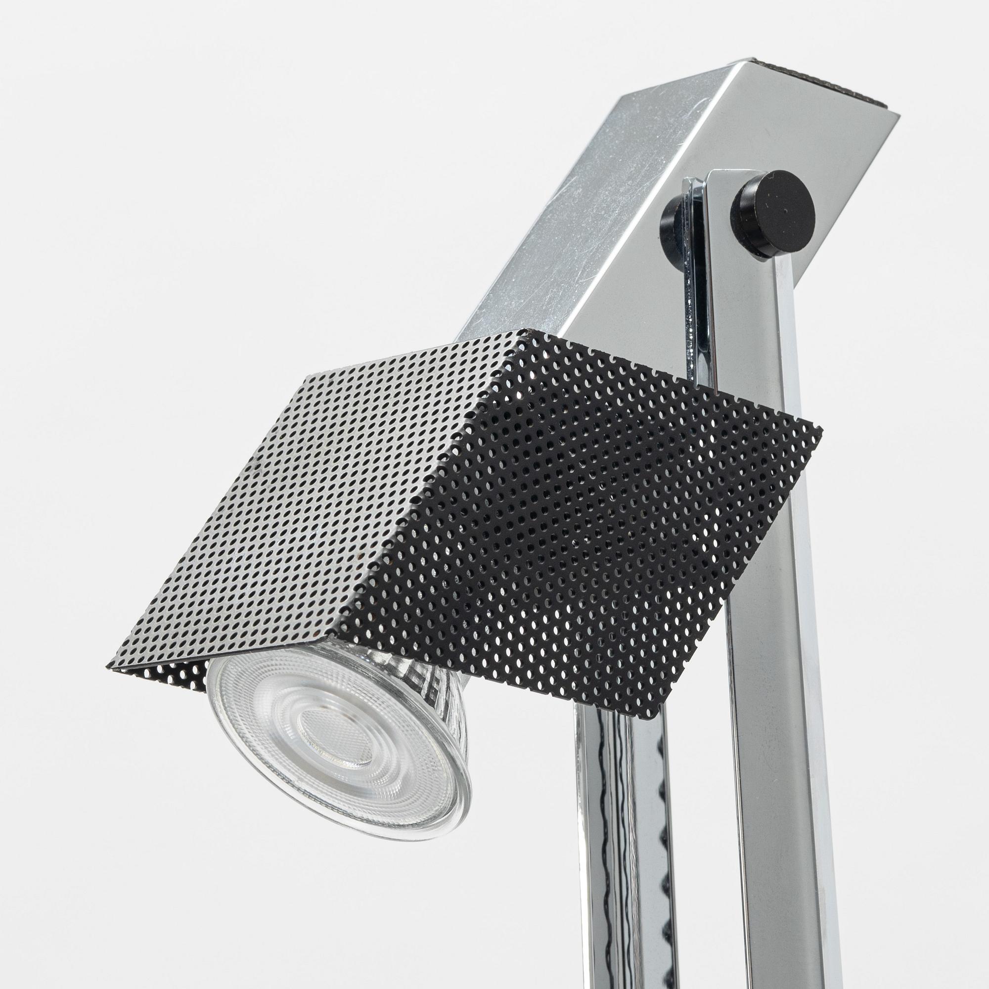A chromed 'Quattro" floor lamp, Örsjö Belysning, Sweden, late 20th century.