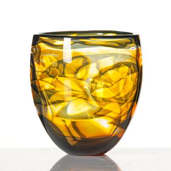 Eva Englund, a 'graal' glass vase, Orrefors, Sweden 1982.