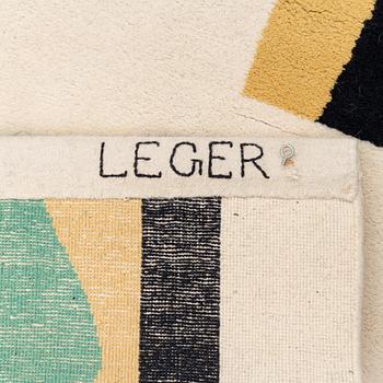 Fernand Léger, after, a carpet, 'Blanc', hand-knotted, c 262 x 138 cm, an embroidered signature at the back: LEGER.