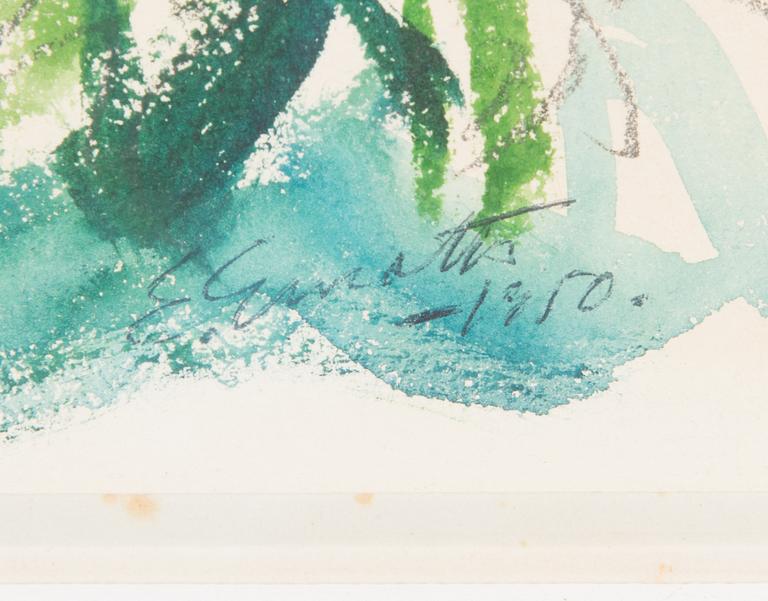 Erik Enroth, akvarell, signerad och daterad 1950.