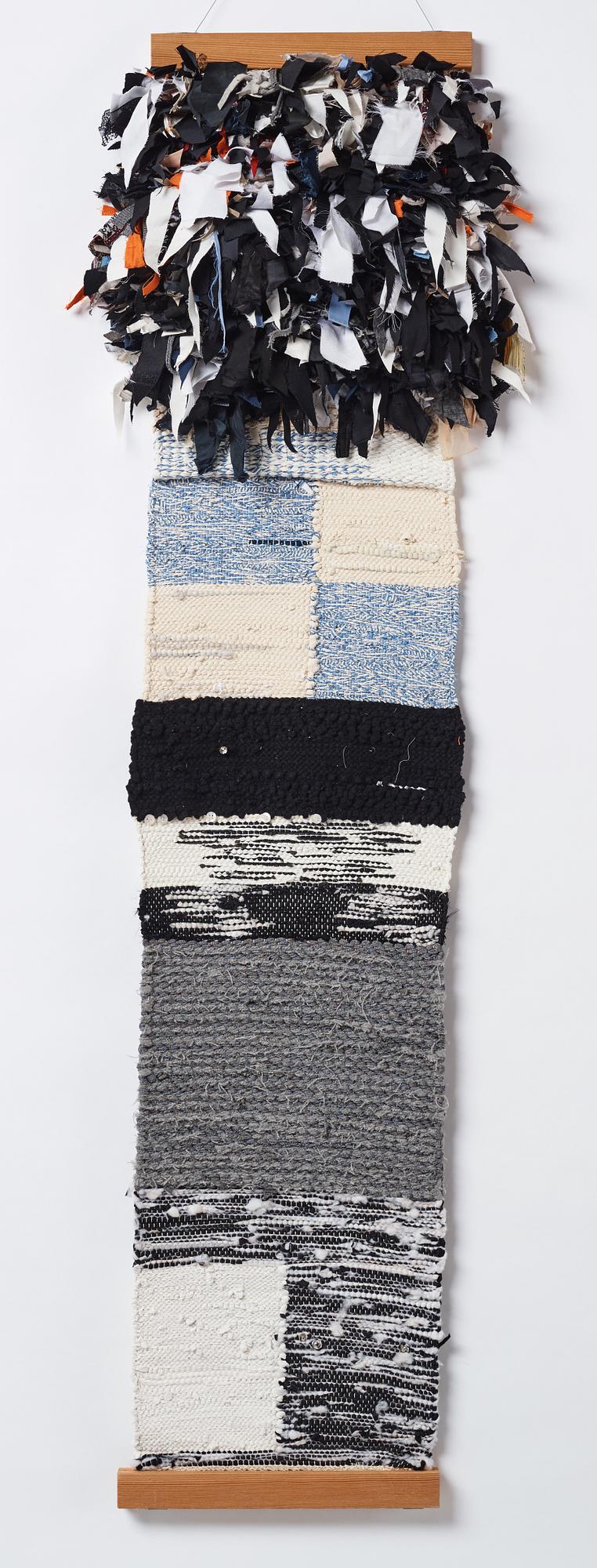 Linnéa Sjöberg, fabric, wood, buttons, signed and dated 2015.