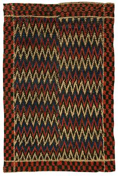 141. An 18th century, knotted pile, bed cover from Örke, Skuttunge socken in Uppland, ca 185 x 122 cm.