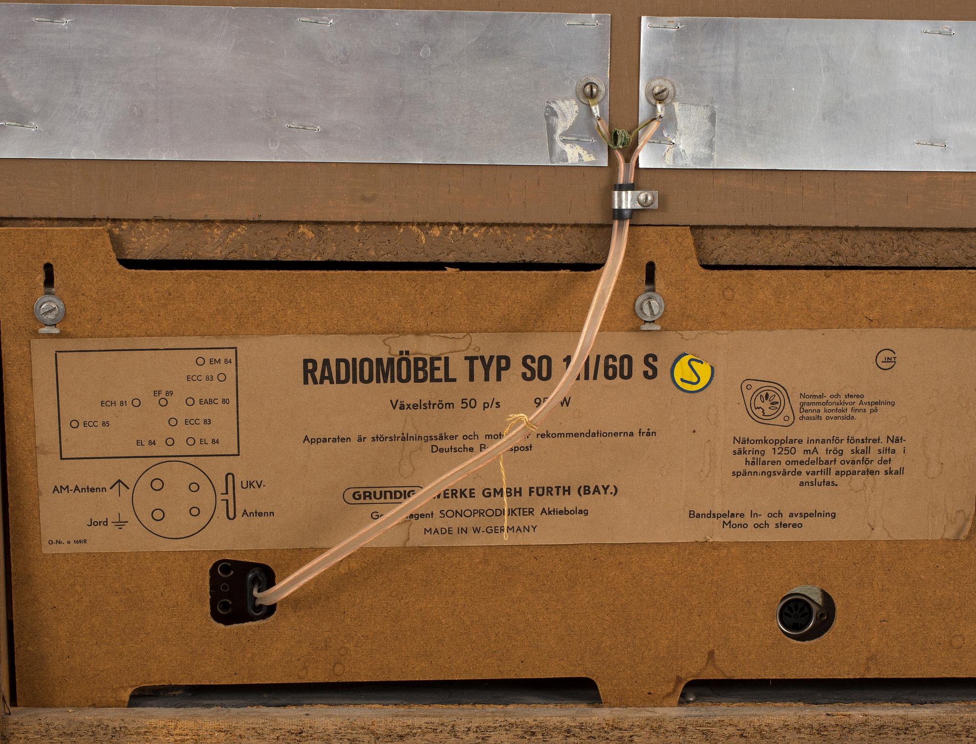 RADIOGRAMMOFON, Grundig, 1900-talets mitt.