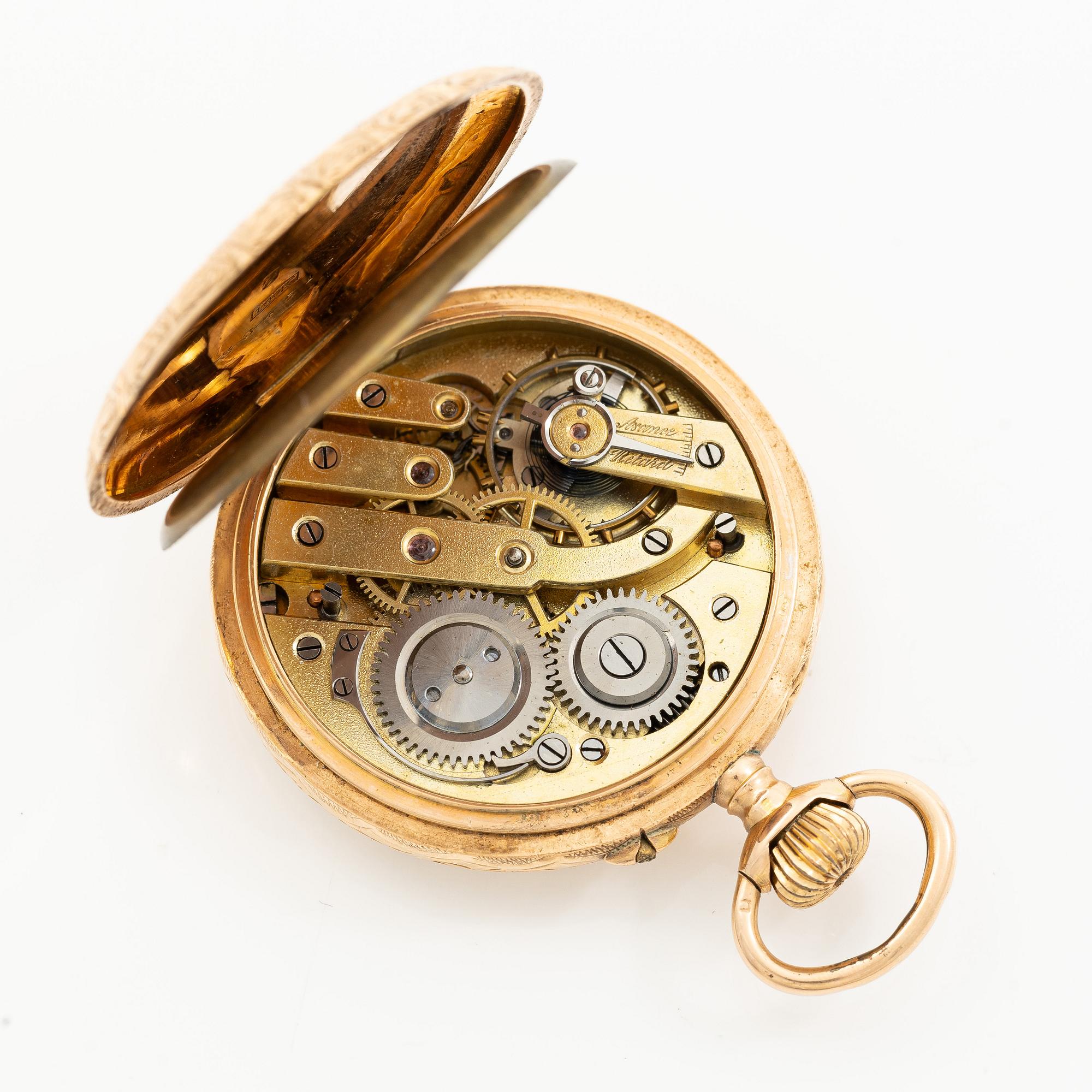 Fickur, 14K guld, 36 mm.