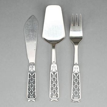TÅRTBESTICK, 3 st, silver, Cesons Guldvaru Ab, Göteborg, 1971/73. Vikt ca 180g.