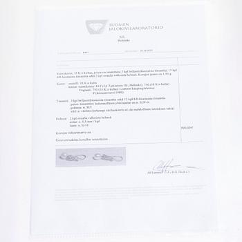 Earrings, cultured pearls, brilliant- and 8/8-cut diamonds, 18K gold.