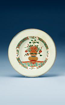 1403. A set of six famille verte soup plates, Qing dynasty, Kangxi (1662-1722).