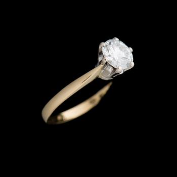 A RING, brilliant cut diamond, 18K gold.