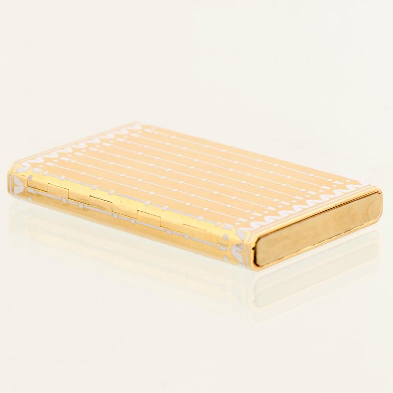CARTIER ETUI, 18K guld, vit emalj, importstämplar Jacques Cartier, London 1927-33.