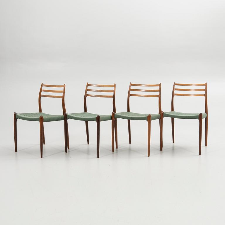Niels Otto Møller, stolar, 4 st., Poul Jeppesen & JL Möller, Danmark, 1900-talets mitt.